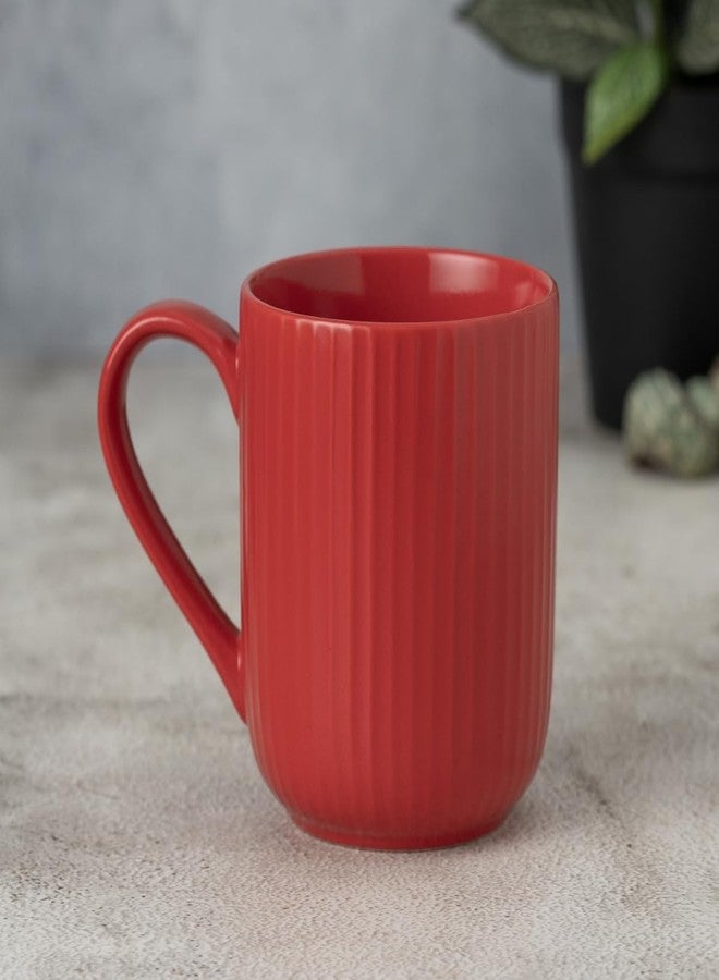 Clay Craft Fine Ceramic Linea Microwave Safe Coffee & Milk Mug, 360Ml, 1 Piece, Red, Mug for Coffee, Ideal for Gifting, Perfect for Home & Office - Image 1